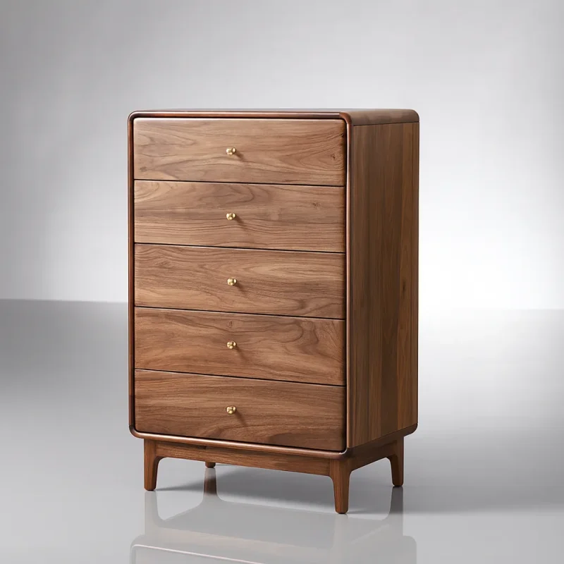 Modern Wooden Tall Dresser With Drawers For Bedroom Storage