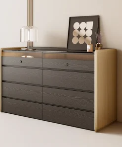 Casual Wooden Jewelry Armoire With Drawers