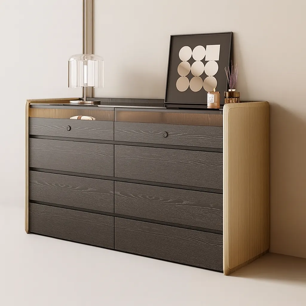 Casual Wooden Jewelry Armoire With Drawers