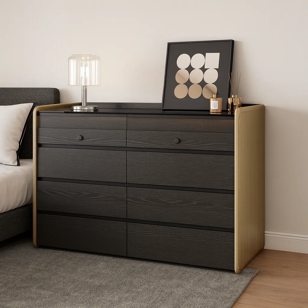 Casual Wooden Jewelry Armoire With Drawers - Image 2