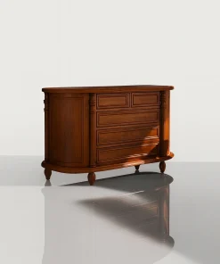 Classic Wooden Dresser With Drawers And Curved Design