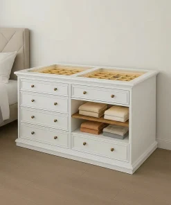 Classic Wooden Jewelry Armoire With Drawers And Shelves