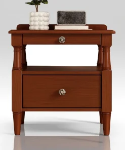 Classic Wooden Nightstand With Drawers