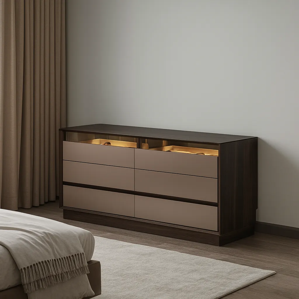 Contemporary Wooden Jewelry Armoire With Compartments For Bedroom - Image 4