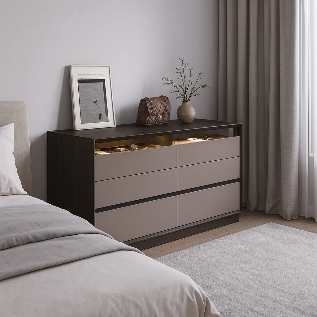 Contemporary Wooden Jewelry Armoire With Compartments For Bedroom - Image 2