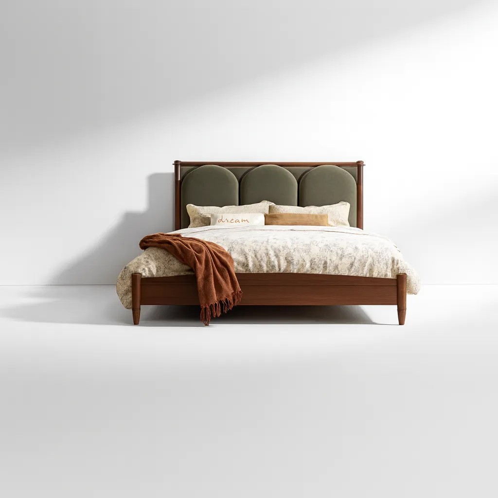 Contemporary Wooden Poster Bed For Bedroom - Image 4