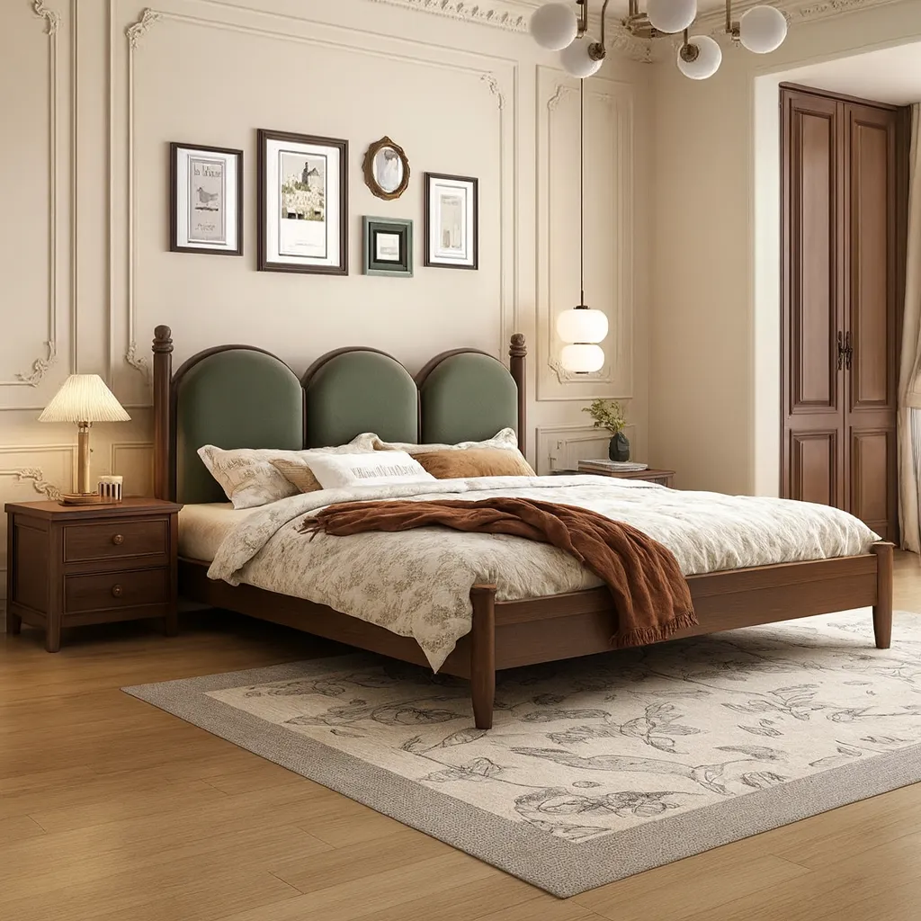 Contemporary Wooden Poster Bed For Bedroom - Image 3