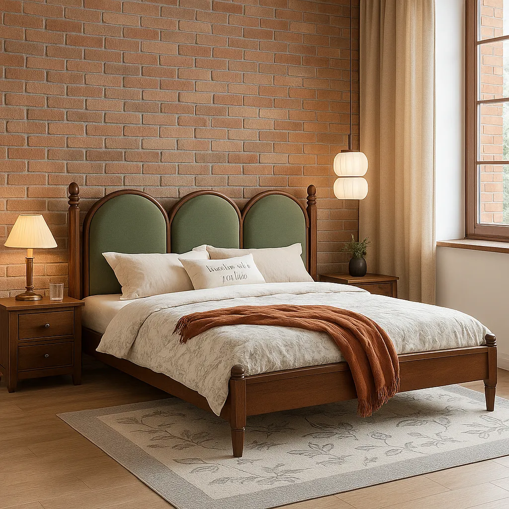 Contemporary Wooden Poster Bed For Bedroom - Image 2