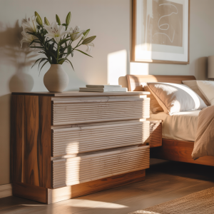 organizing-with-wooden-dressers-clean-lines-warm-textures