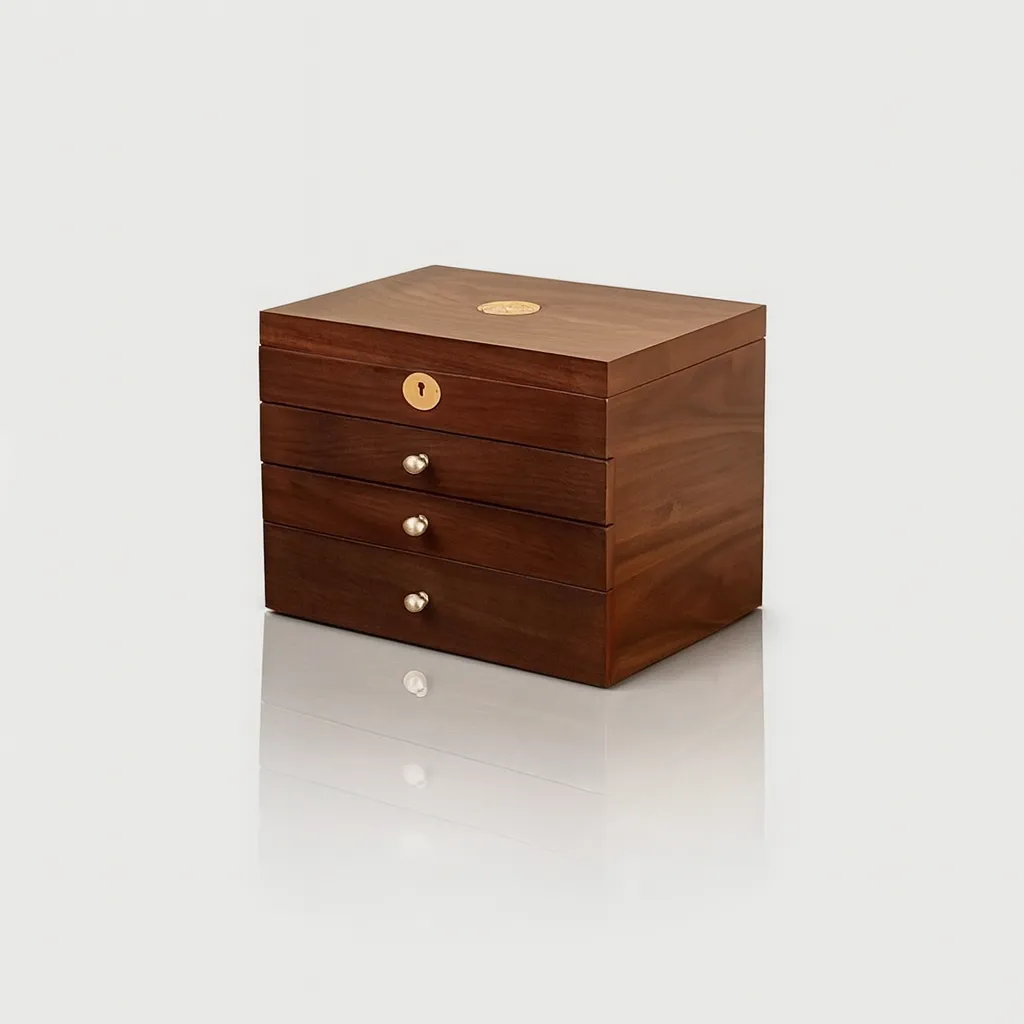 Elegant Wooden Jewelry Organizer with Drawers