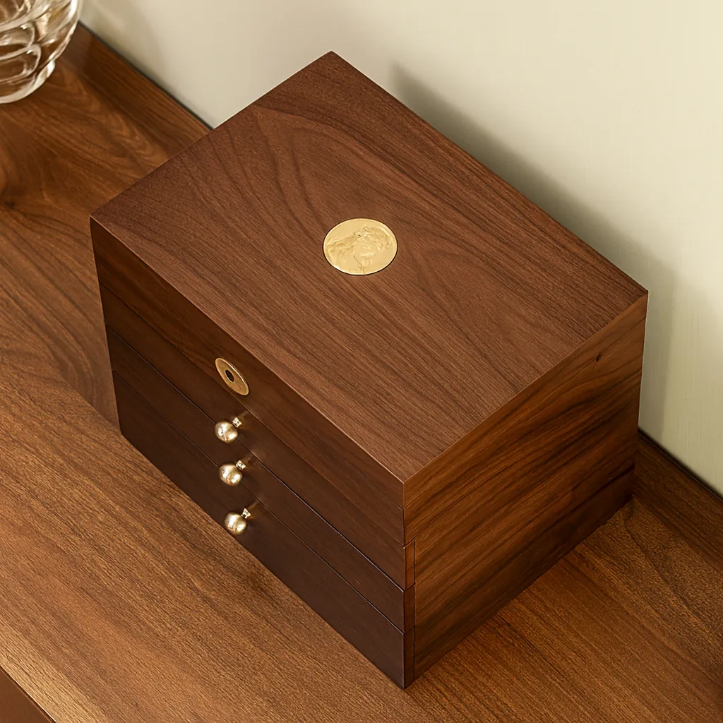 Elegant Wooden Jewelry Organizer with Drawers - Image 4