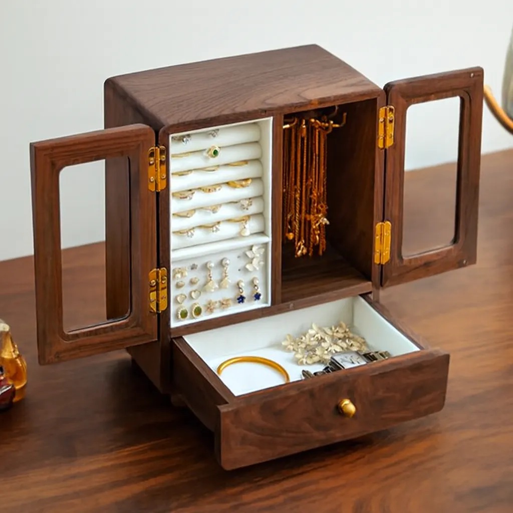 Minimalist Wooden Jewelry Armoire - Image 3