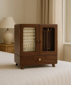 Minimalist Wooden Jewelry Armoire