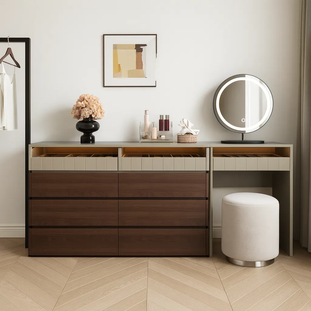 Modern Laminate Jewelry Armoire with Drawers - Image 4