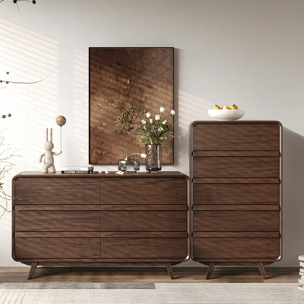 Modern Solid Wood Chest Of Drawers With Storage Compartments - Image 2