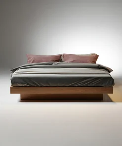 Modern Wooden Low Platform Bed With Minimalist Design