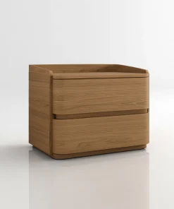 Modern Wooden Nightstand With Smooth Rounded Corners