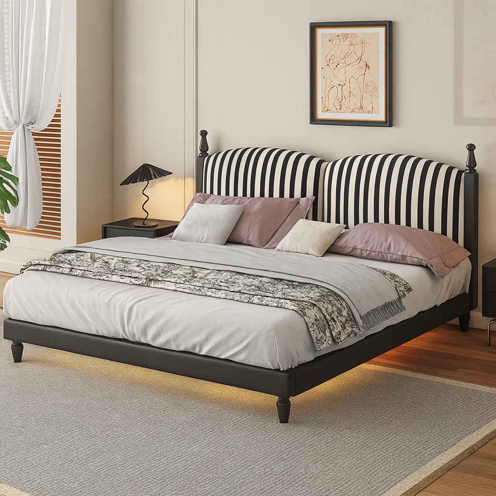 Modern Wooden Platform Bed For Bedroom - Image 4
