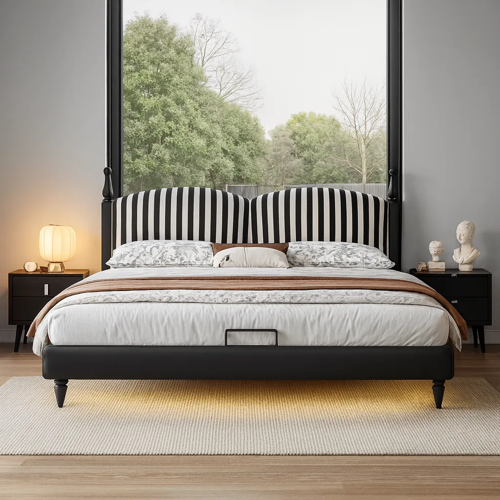 Modern Wooden Platform Bed For Bedroom - Image 3