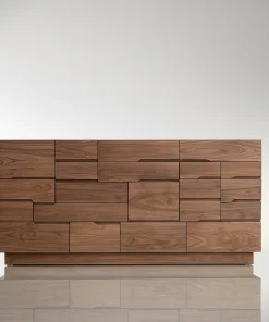 Modern Wooden Sideboard Cabinet With Geometric Drawer Design