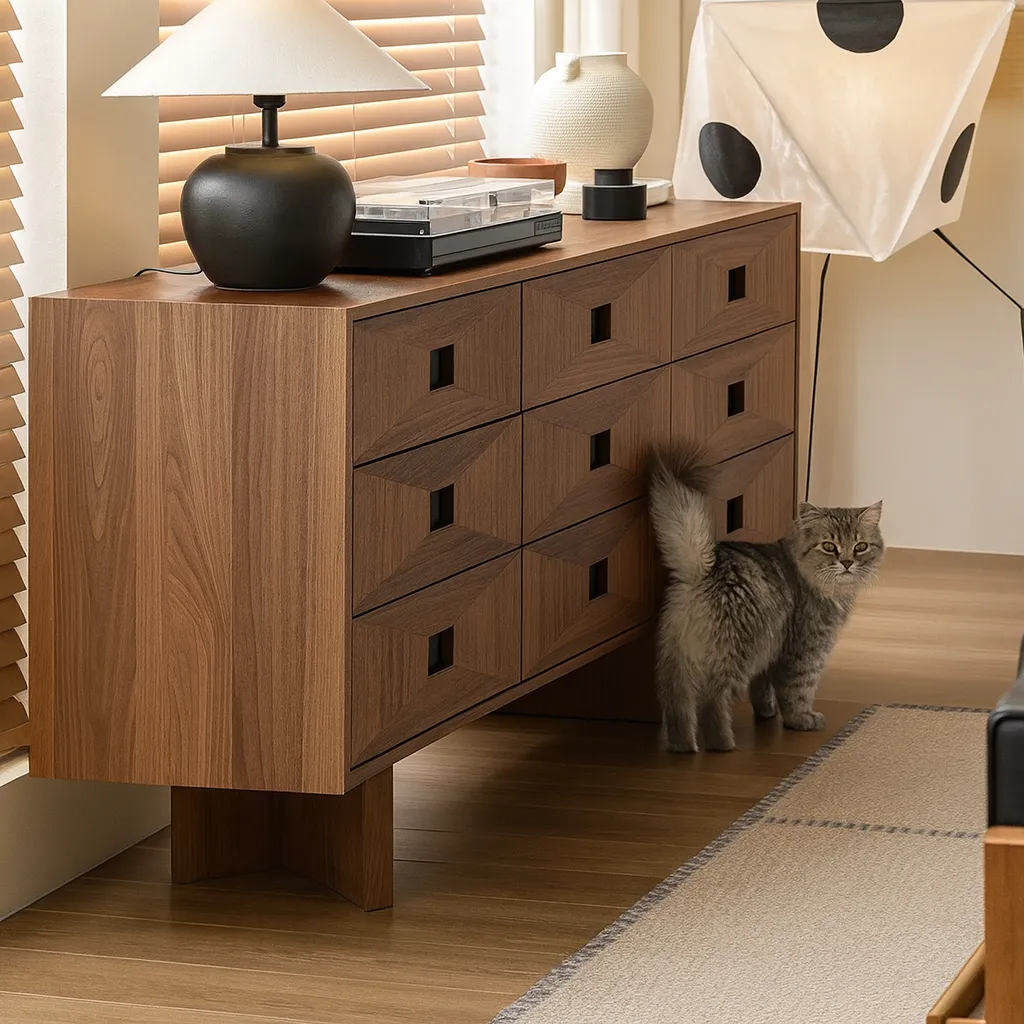 Modern Wooden Sideboard Drawers For Living Room And Bedroom - Image 3