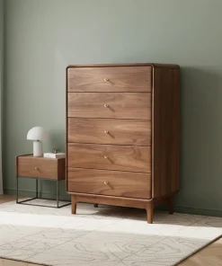 Wooden Storage Dresser With Drawers