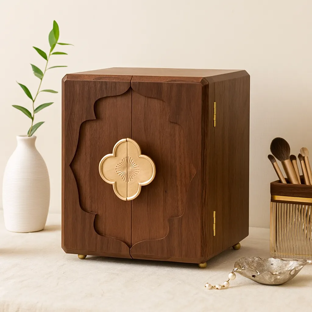 Traditional Wooden Jewelry Armoire For Bedroom - Image 2