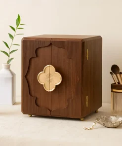 Traditional Wooden Jewelry Armoire For Bedroom