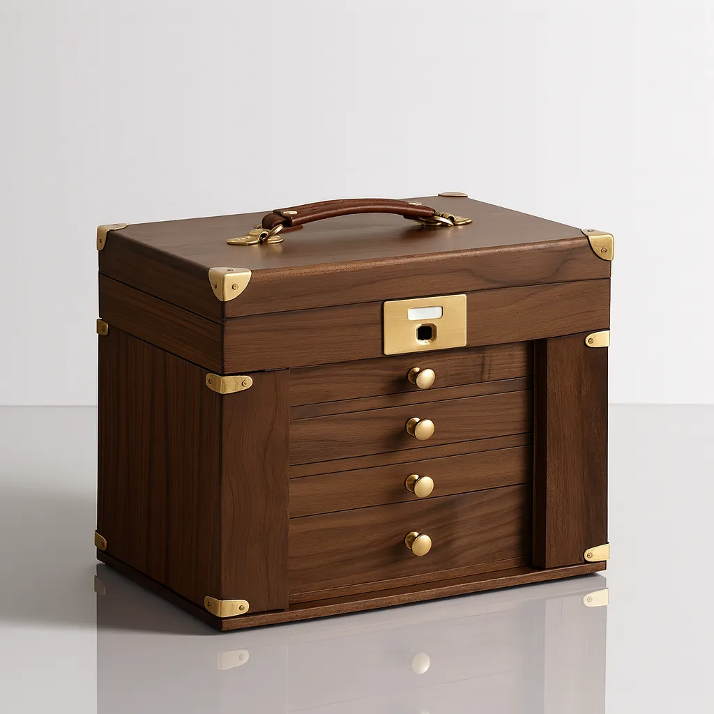 Traditional Wooden Jewelry Cabinet With Drawers